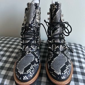 Animal print ankle boots